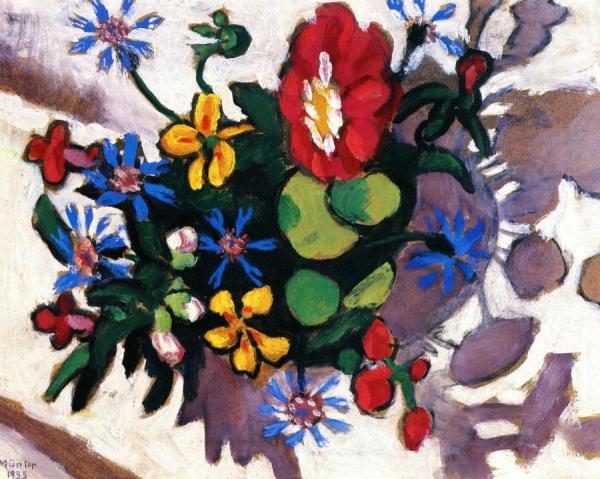 Flowers And Shadows by Gabriele Münter Oil Painting Reproductions