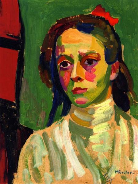 Girl With Red Bow by Gabriele Münter