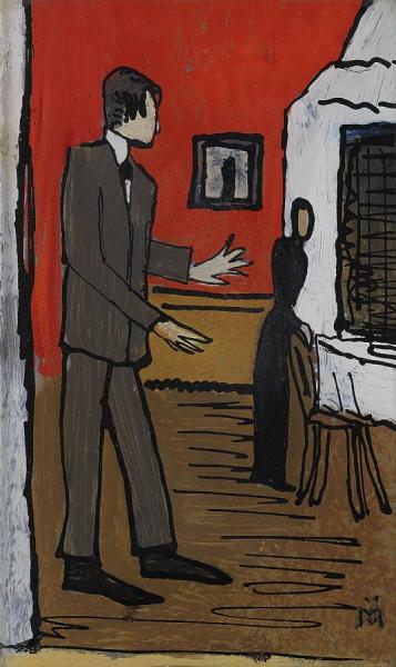 Paar In Interieur,1917 by Gabriele Münter
