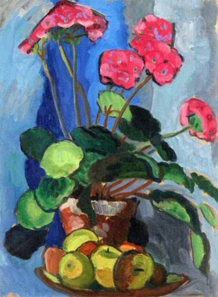 Still Life With Red Primroses by Gabriele Münter