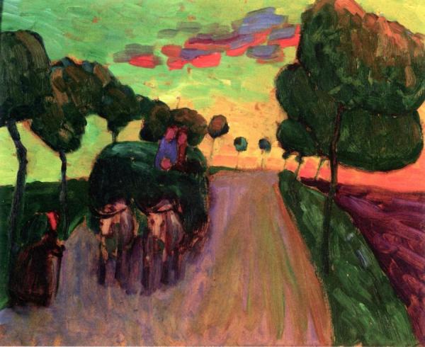 Study Of A Hay Wagon by Gabriele Münter