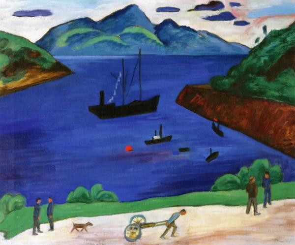 The Harbor At Narvik by Gabriele Münter