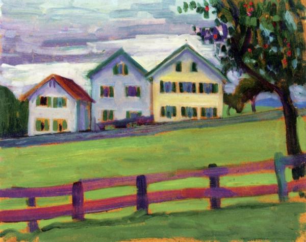 Three Houses In Murnau by Gabriele Münter
