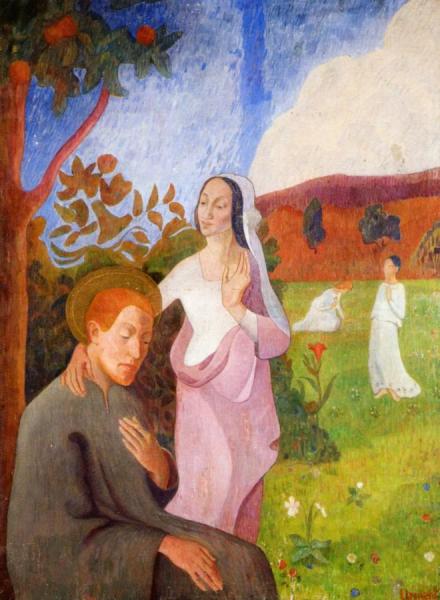 Saint Francis And The Vision Of The Three White Virgins by Gad Frederick Clement
