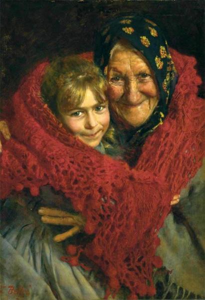 Grandmother And Child by Gaetano Bellei