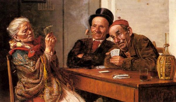The Player's Choice by Gaetano Bellei Oil Painting Reproductions