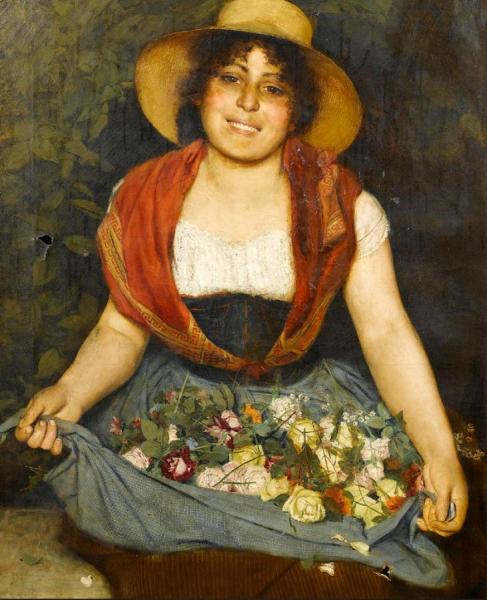 Tuscan Flower Girl by Gaetano Bellei