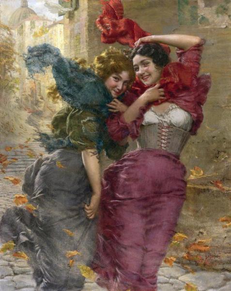 Windy Day by Gaetano Bellei Oil Painting Reproductions
