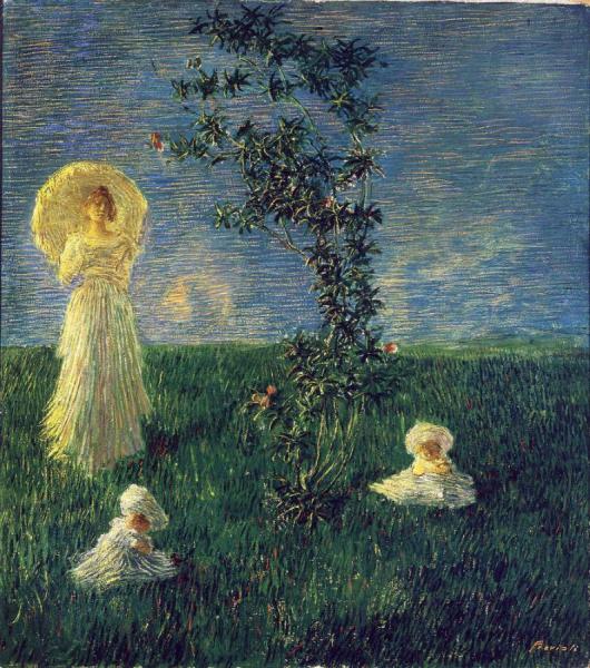 Gaetano Previati In The Meadow