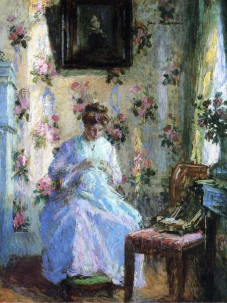 Woman Sewing by Gari Melchers