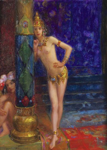 Two Dancers by Gaston Bussiere Oil Painting Reproductions