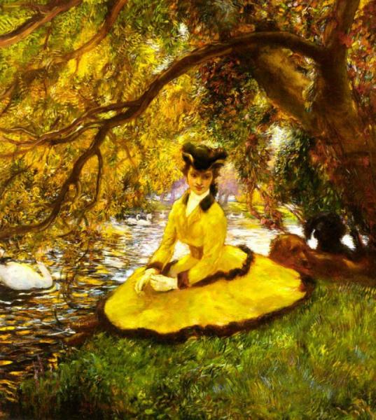 At The Riverbank by Gaston La Touche