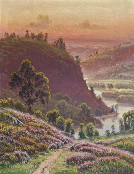 Rolling Hills At Sunset by Gaston Vincent Anglade
