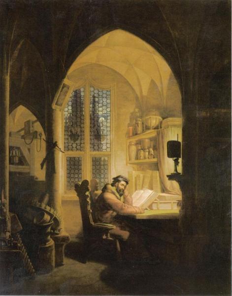 Faust In His Study by Georg Friedrich Kersting