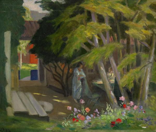 Garden With A Woman by Georg Pauli Oil Painting Reproductions