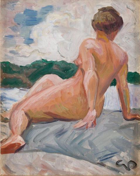 Model On The Cliff by Georg Pauli