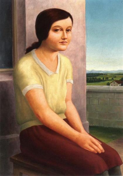 Seated Girl by Georg Schrimpf