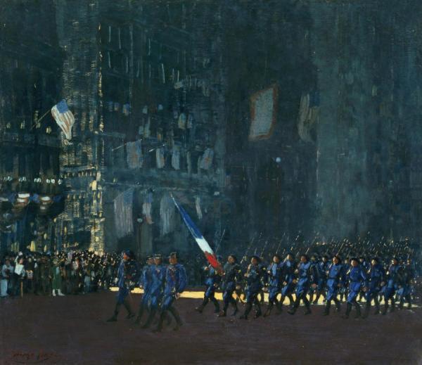 Blue Devils On Fifth Avenue by George Benjamin Luks Oil Painting Reproductions