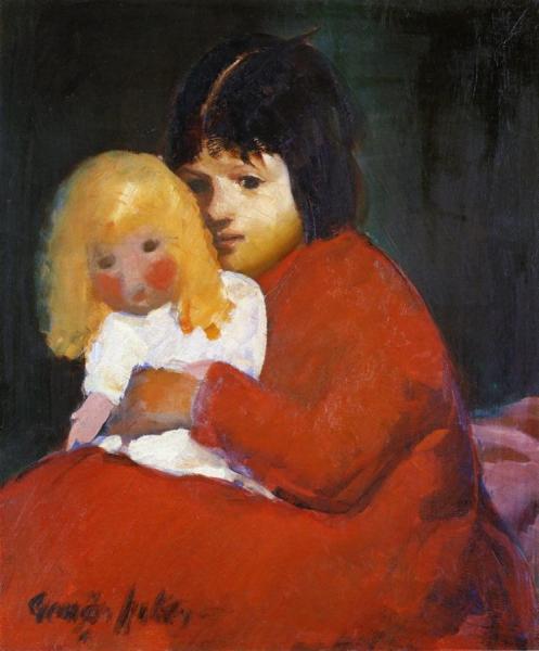 Girl With Doll by George Benjamin Luks