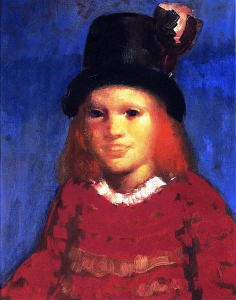 Little Girl In A Top Hat by George Benjamin Luks