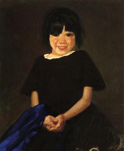 Portrait Of A Girl In Black by George Benjamin Luks
