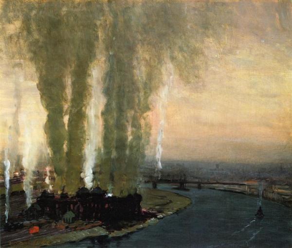 Roundhouse At High Bridge by George Benjamin Luks