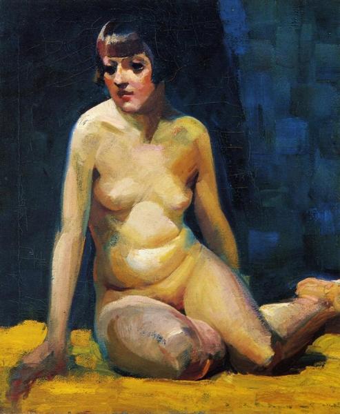 Seated Nude With Bobbed Hair by George Benjamin Luks