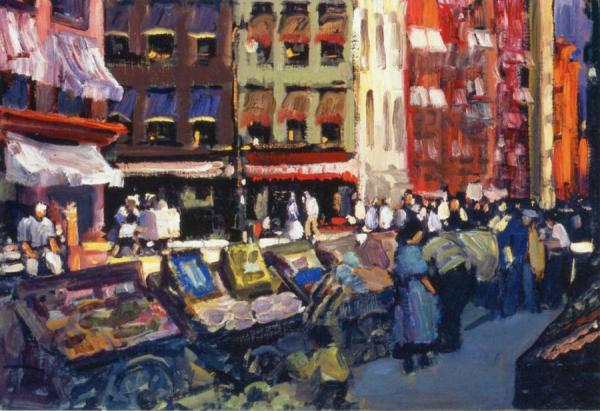 Thompson And Bleecker Streets by George Benjamin Luks