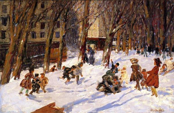 Winter - High Bridge Park by George Benjamin Luks