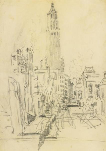 Woolworth Building by George Benjamin Luks