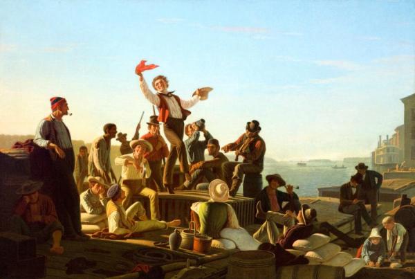 Jolly Flatboatmen In Port by George Caleb Bingham