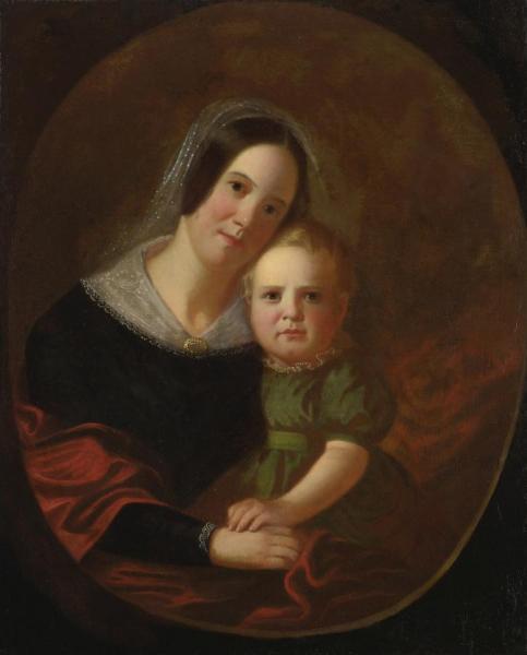 Mrs. George Caleb Bingham And Son, Newton by George Caleb Bingham