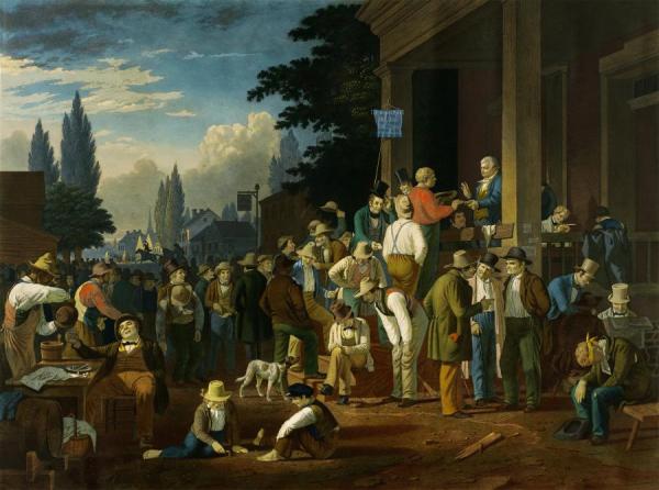 The County Election, 1852 by George Caleb Bingham