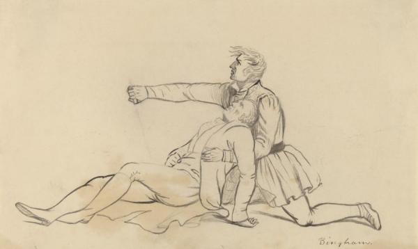 Two Men Figures by George Caleb Bingham Oil Painting Reproductions