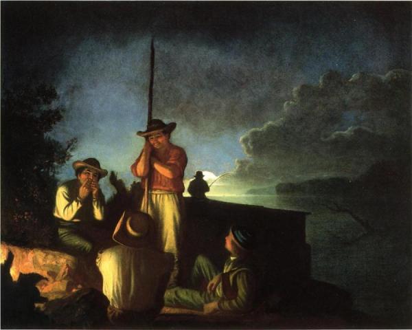 Wood-boatmen On A River by George Caleb Bingham