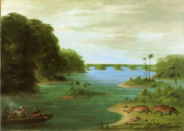 A Jaguar Hunt, Brazil by George Catlin