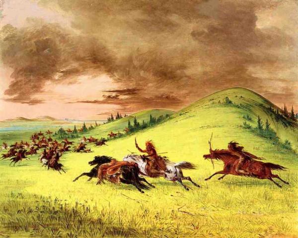 Battle Between Sioux And Sauk And Fox by George Catlin
