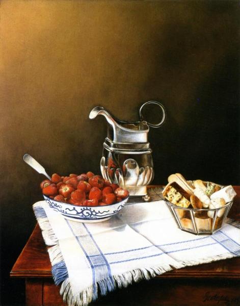 Still Life With Strawberries by George Cope