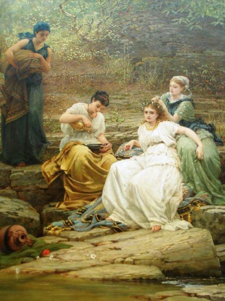 Nausicaa And Her Handmaidens by George Dunlop Leslie