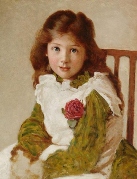 Portrait Of The Artist's Daughter by George Dunlop Leslie