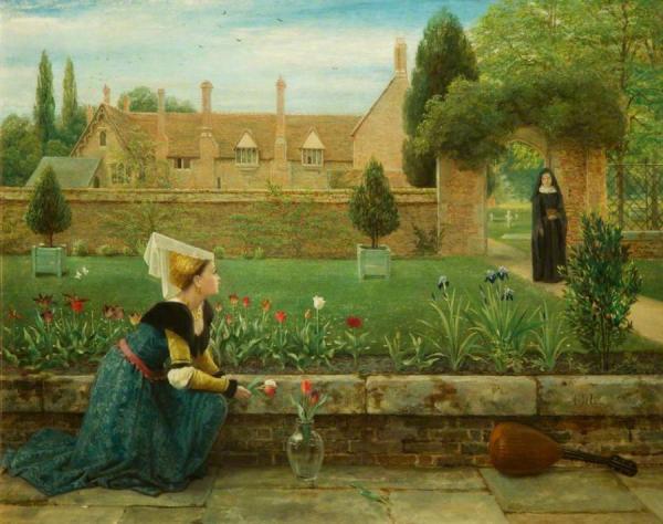 The Convent Garden by George Dunlop Leslie Oil Painting Reproductions