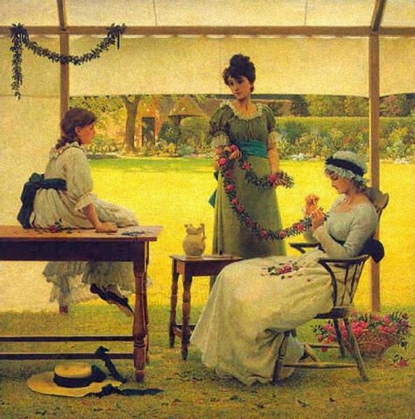 The Garland by George Dunlop Leslie Oil Painting Reproductions