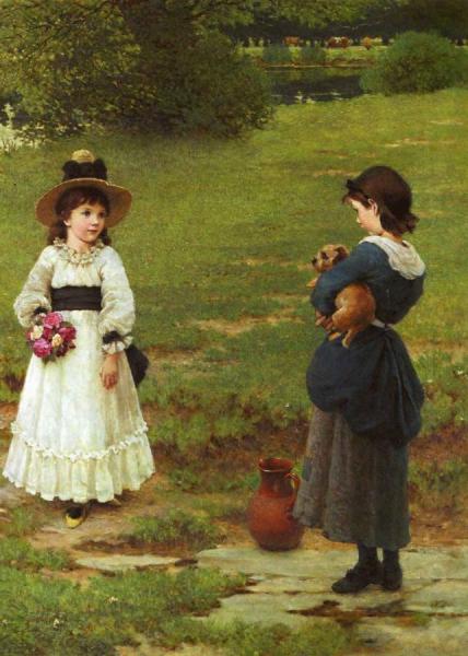 The Town And Country Mouse by George Dunlop Leslie Oil Painting Reproductions