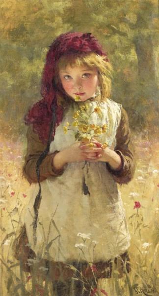 Buttercups by George Elgar Hicks Oil Painting Reproductions