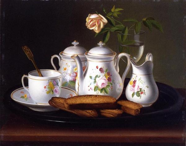 Still Life Of Porcelain And Biscuits by George Forster