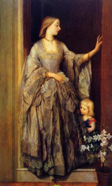 George Frederic Watts Lady Margaret Beaumont And Her Daughter