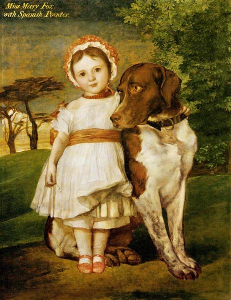 George Frederic Watts Miss Mary Fox, With Spanish Pointer(c.1854)