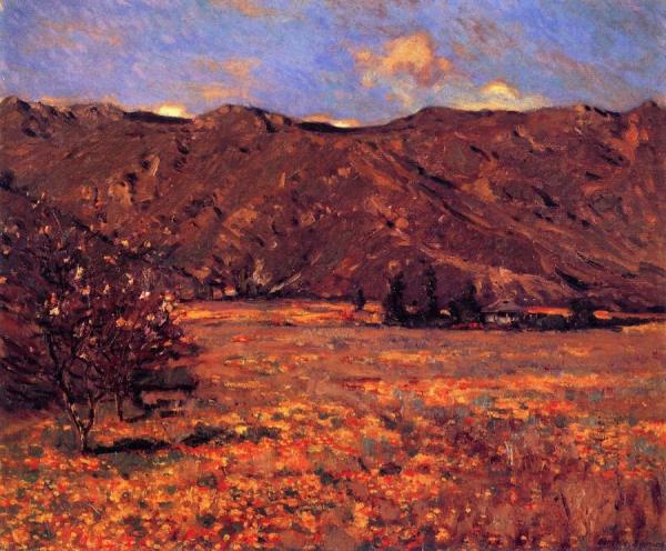 Poppies And Cherry Blossoms by George Gardner Symons