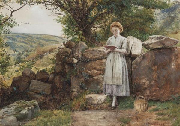 A Peaceful Read by George Goodwin Kilburne