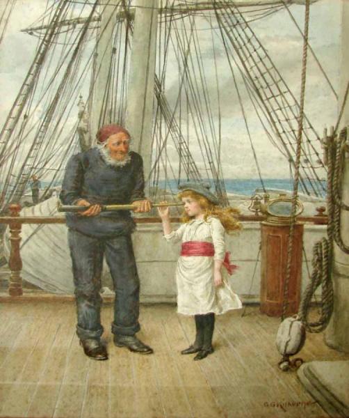 A View From The Ship's Bridge by George Goodwin Kilburne